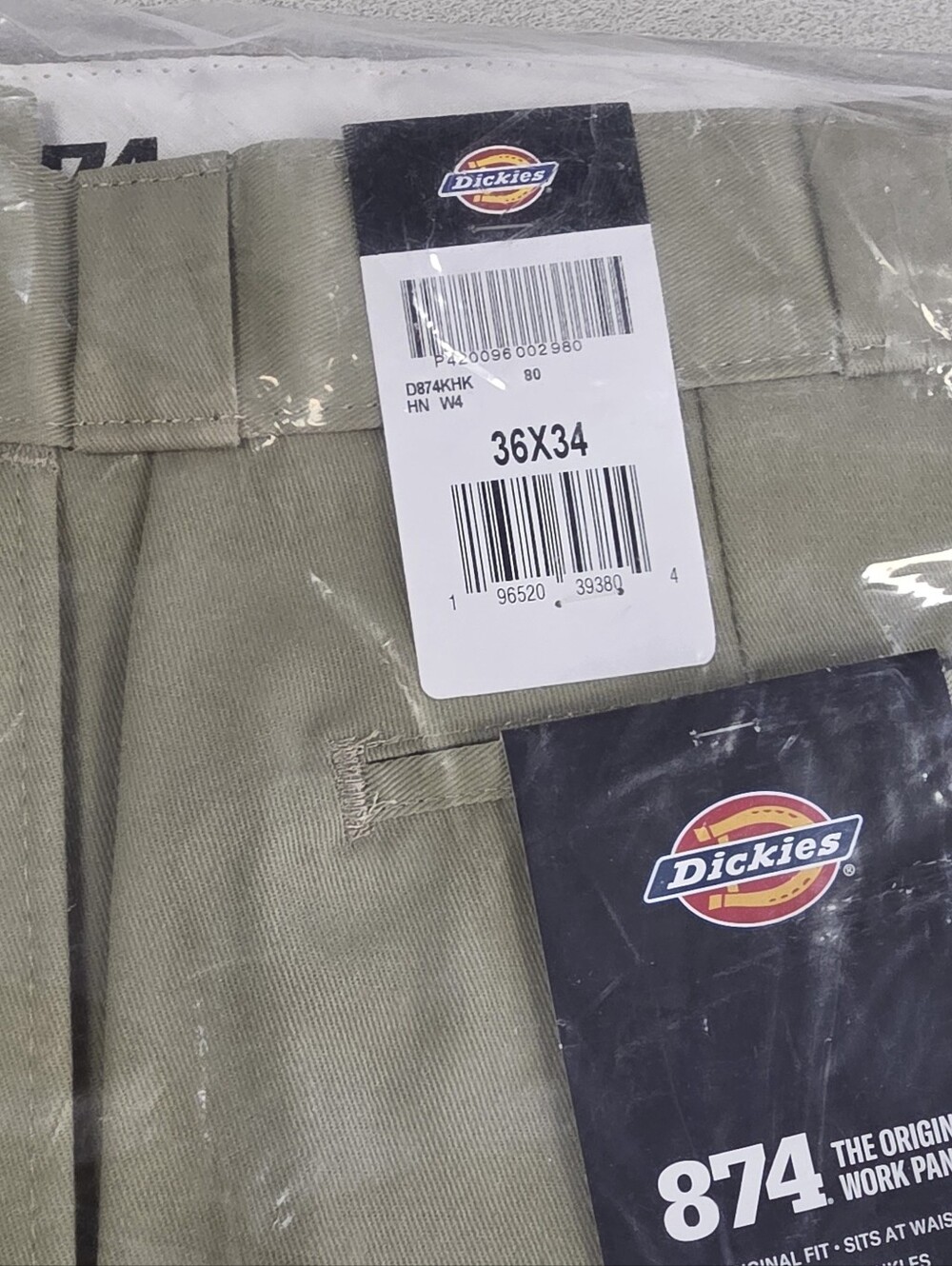 Dickies 874 Original Fit Men's Work Pants Khaki 36x34 NWT